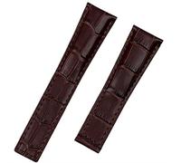 KDEGK Genuine Leather Bracelet Cowhide Watch Band 20mm 22m For Tag Strap For Heuer CARRERA Monaco AQUARACER Watchband Folding Buckle(Brown,20mm Silver Buckle)