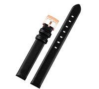 KDEGK Genuine leather strap For Swarovski 5158517/5158544/5158972 WatchAccessories Fashion bracelet 12mm Small Size Watch strap female(Black rose gold)