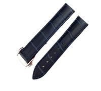 KDEGK Genuine Leather Watch Strap For Omega Watch Seamaster Wristband 19mm 20mm 22mm Deployant Clasp Black Brown Watchband Bracelet(Blue,18mm)