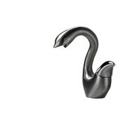 KDEGK Gold Swan Design Modern Basin Faucet: Single Handle Deck Mounted Hot-Cold Mixer Tap for Bathroom Sink(E)