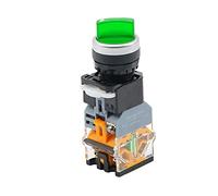 KDEGK LA38-11XD/2 Rotary push button switch with lamp 22MM 2 position 3 position latching LED Silver contact knob switches Multicolor(Green,24V_2 POSITION (1NO 1NC))