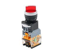 KDEGK LA38-11XD/2 Rotary push button switch with lamp 22MM 2 position 3 position latching LED Silver contact knob switches Multicolor(Red,24V_3 POSITION (2NO))