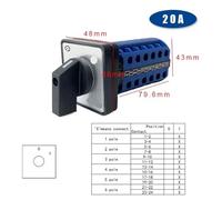 KDEGK LW26-20 Rotary Cam Switch 3 Position 660V 20A 6 Poles 24 Terminals Electrical Changeover Selector YMW26-20/6(01)