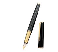 KDEGK Metal Fountain Pen EF/F/M Nib Retro Design Metal Material Elegant Clip Writing Office School Supplies Gift Stationery(Black Gold,F)