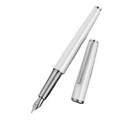 KDEGK Metal Fountain Pen EF/F/M Nib Retro Design Metal Material Elegant Clip Writing Office School Supplies Gift Stationery(Silver White,EF)