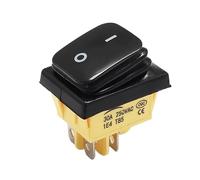 KDEGK On off 30A/250V Heavy Duty 4 pin DPST IP67 Sealed Waterproof T85 Auto Boat Marine Toggle Rocker Switch with LED 12V 220V 30x22(Black No LED,24V)