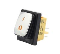 KDEGK On off 30A/250V Heavy Duty 4 pin DPST IP67 Sealed Waterproof T85 Auto Boat Marine Toggle Rocker Switch with LED 12V 220V 30x22(Stainless Yellow,6V)
