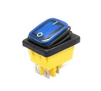 KDEGK On off 30A/250V Heavy Duty 4 pin DPST IP67 Sealed Waterproof T85 Auto Boat Marine Toggle Rocker Switch with LED 12V 220V 30x22(Blue,24V)
