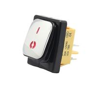 KDEGK On off 30A/250V Heavy Duty 4 pin DPST IP67 Sealed Waterproof T85 Auto Boat Marine Toggle Rocker Switch with LED 12V 220V 30x22(Stainless steel Red,12V)