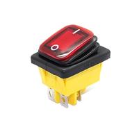 KDEGK On off 30A/250V Heavy Duty 4 pin DPST IP67 Sealed Waterproof T85 Auto Boat Marine Toggle Rocker Switch with LED 12V 220V 30x22(Red,12V)