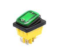 KDEGK On off 30A/250V Heavy Duty 4 pin DPST IP67 Sealed Waterproof T85 Auto Boat Marine Toggle Rocker Switch with LED 12V 220V 30x22(Green,24V)