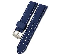 KDEGK Rubber Watchband 18mm 19mm 21mm 20mm 22mm 23mm 24mm For Rolex For Seiko For SKX For Omega Soft Waterproof Silicone Watch Strap(Blue white,20mm)
