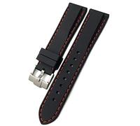 KDEGK Rubber Watchband 18mm 19mm 21mm 20mm 22mm 23mm 24mm For Rolex For Seiko For SKX For Omega Soft Waterproof Silicone Watch Strap(Red,24mm)