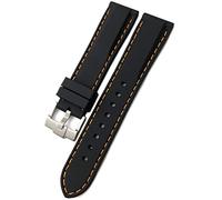 KDEGK Rubber Watchband 18mm 19mm 21mm 20mm 22mm 23mm 24mm For Rolex For Seiko For SKX For Omega Soft Waterproof Silicone Watch Strap(Black orange,23mm)