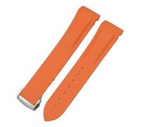 KDEGK Rubber Watchbands 19mm 20mm 21mm 22mm for Omega Seamaster Planet Ocean Waterproof Sport Watch Strap(Orange,20mm)