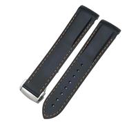 KDEGK Rubber Watchbands 19mm 20mm 21mm 22mm for Omega Seamaster Planet Ocean Waterproof Sport Watch Strap(Black orange,22mm)