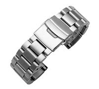 KDEGK Solid Thickening 5.5mm large size Stainless Steel Watchbands Silver black 22mm 24mm 26mm Matte Metal WatchBand Strap Wrist Watch(Silver,26mm)