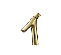 KDEGK Special-Shaped Single-Lever Basin Faucet - Deck-Mounted, Multi-Color Finish, G1/2 Pipe, Modern Bathroom Sink Tap(Shine Gold)