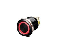 KDEGK Switch on Off Black Metal Push Button Momentary Locking Power Switch 12V24V220V6V3V Mini Rotary STOP START for Car Computor 22mm(Red ring reset 24V)