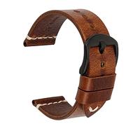 KDEGK Vintage cowhide handmade watch strap wrist band 20mm 21mm 22mm 23mm 24mm watch band(Brown black,20mm)