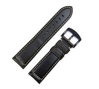 KDEGK Vintage Italian Waxed Leather Watch Band Bracelet 18mm 20mm 22mm 24mm Strap Wrist Accessories(Tan Brown Blk,20mm)