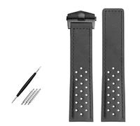 KDEGK Watchband 22mm Genuine leather bracelet watch strap For TAG HEUER MONACO Series mens wristwatches band fold buckle Nubuck watchbands(Grey black buckle)