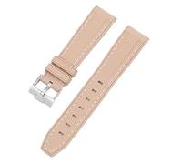 KDEGK Waterproof Rubber Watchband Fit For Rolex Watch Band 20mm Folding Buckle Watch Accessories For Omega Watchbands For men women Watchband(Light brown white line)