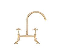 KDEGK Zirconium Gold Retro All-Copper Bathroom Tap: Dual-Control Hot-Cold Wash Basin Faucet with Matching Spray Gun(B)