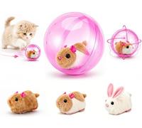 Kdely 2026 New Self-Rolling Interactive Cat Ball, Realistic Animal Automatic Moving Cat Balls, 360° Rolling Spin Moving Cat Ball, Fun Indoor Interactive Pet Ball for Cats Dogs Chasing，Pink：Mouse-A