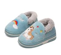 Kdemeng Boys Girls Warm Unicorn Slippers Non-Slip Warm Fluffy House Shoes Indoor Outdoor