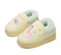 Kdemeng Boys Girls Warm Unicorn Slippers Non-Slip Warm Fluffy House Shoes Indoor Outdoor