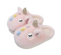 Kdemeng Women Cute Unicorn Plush Slippers Warm and Anti Slip Thick Sole for Indoor and Outdoor