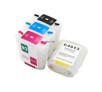 KDFCVUX 69ML 4Color No 82 Refillable Ink Cartridge With Auto Reset Chips Compatible With Designjet 510 82 510 Plotter