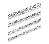 KDFISTEEL Width 4mm/5mm/6mm/8mm, Length 18-30 Inches Men's Stainless Steel Byzantine Chain Necklace, Chain Length: 30 Inches, Stainless Steel, No Gemstone