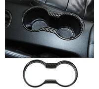KDFUHRUI Car Water Cup Holder Frame Decoration for Ford Mustang Accessories 2015 2016 2017 2018 2019 2020 2021 2022 2023, Interior Accessories，Black Carbon Fiber