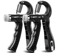 KDG Hand Grip Strengthener 2 Pack Adjustable Resistance(5-60KG) Forearm Exerciser, Grip Strength Trainer for Muscle Building and Injury Recovery for Athletes (Black)
