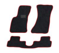 KDGLZXO Floor Mats Compatible for Audi A5 B10 Coupe Cabriolet Sportback 2024, Anti-Slip Polyester Suede with Red Binding Trim Edge, Black Waterproofs Carpet Liners