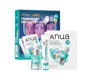 KDH ANUA PDRN GLOW DISCOVERY SET(SERUM 30ML + CREAM 60ML + MASK 3EA + PVC POUCH + PHOTOCARD + STICKER)