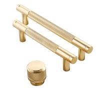 KDHCVKZ 1pcs Nordic Wardrobe Handles-Gold Copper & Black Drawer Knobs Extended American-Style Aluminum Alloy Cabinet Pulls Furniture Hardware(A-160mm)