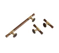 KDHCVKZ Brass + Walnut Luxury Antique Handle Ball Single Hole T-Shaped Retro Cabinet Wardrobe Long(W-0588-96MM)