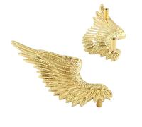 KDHCVKZ Solid Brass Angel Wings Wardrobe Handles | Gold Plated Matte Finish | Cabinet Knobs | High-Grade Hardware(Angel Wing Left)