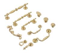 KDHCVKZ Solid Brass Art Decor Kitchen Cabinet Storage Knobs French Bedroom Wardrobe Pull Drawer Handle for Furniture Accessories(DG025 Single Hole)