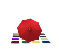 KDHKDFN replacement parasol canopy 8 arms 4.0m 2.7m 3.5m 3.0m 2m for Round Patio umbrella cover(Size:8Ribs 350cm/11.5ft,Color:Red)