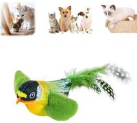 KDIRST Flappy Chase Cat Toy, Flappy Chase Bird Cat Toy, FlappyChase Interactive Cat Toy, Chirping Bird Cat Toy Flapping Wings, Flying Interactive Simulation Electric Sparrow Shaking Bird