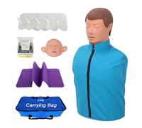 KDJFS Half-Body CPR Training Manikin with Airway Simulation, Chest Rise, Adjustable Pupils and Accessories, Ideal for First Aid and Medical Training