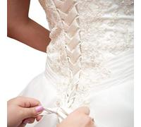kdjsic 118Inch Wedding Dress Zipper Replacement Adjustable Corset Back Kit Lace-Up Satin Ribbon Ties for Bridal Banquet Evening Gown