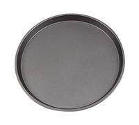 kdjsic 9/10/11/12-Inch Non-Stick Carbon Steel Pizza Oven Tray, Round, Gray, Minimalist Pizza Pan