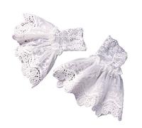 kdjsic Female Sweater Fake Sleeves Hollow Out Crochet Floral Lace Horn Cuffs Embroidery Flounces Ruffles Elastic Wrist Warmers