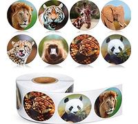 kdjsic Realistic Zoo Animal Sticker Safari Animal Jungle 500Pcs Per Roll for Kids