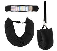 KDJXZ Stuffable Neck Pillow for Travel,Neck Pillow Stuffable with Clothes, Travel neck pillows With Adjustable Straps, Soft Neck Pillow Fillable Go Travel for Essentials Extra Luggage (1, Black)